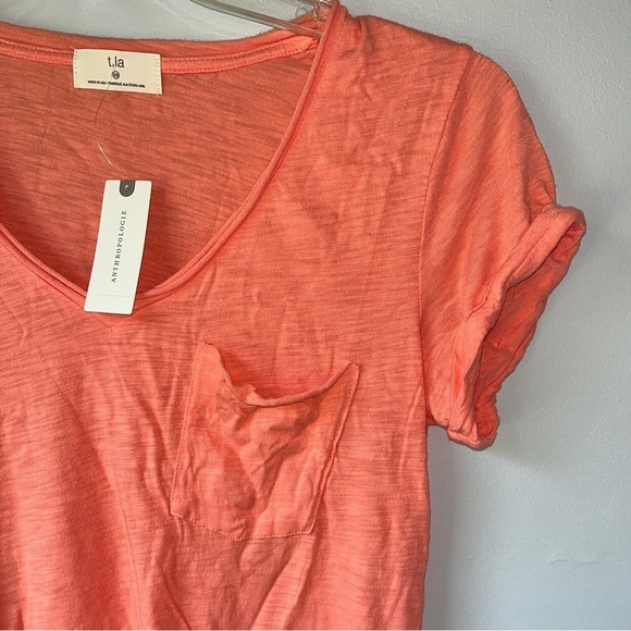 Anthropologie t.la Peach Classic V-neck Tee - Picture 4 of 8
